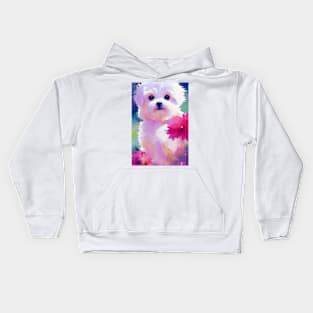 Watercolor bichon Kids Hoodie